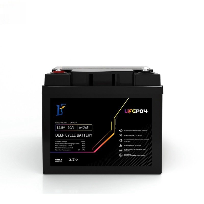 the front side of the 12V lithium battery